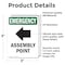 Signmission Assembly Point (Left Arrow) With Symbol, 3.5 in W x Rectangle, Vinyl Decal OS-2PACK-EM-D-35-V-10430 - alternate 4